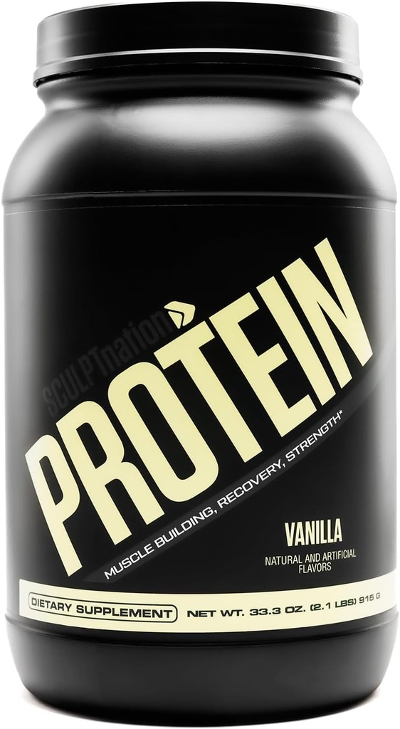 Sculpt Nation by Voloed Protein Toz (Vanilla) - Premium Whey Protein Toz Vanilla ve BCAAs to Support Muscle Building and Recovery - 30 Servisler