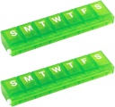 EZY DOSE Weekly (7-Day) Pill Organizer, Tıp Davası, Vitamin Planlayıcı Box, Small Locking Karşılaştırmalı Güvenli Reçeteli İlaçlar ve Spilling'i Önleme, Colors Vary (Küçük Locking - 2 Pack)
