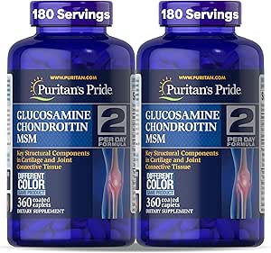 Puritan's Pride Glucosamine Chondroitin MSM Diyetsel Supplement for Joint Health, 360 cover Caplets