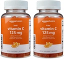Βασικά Παιδική Βιταμίνη C 125mg Gummies, Πορτοκαλί, 60 Count, Ανοσοποιητική Υγεία, 2 Μήνες προσφοράς (Πρώην Solimo) (πακέτο του 2)