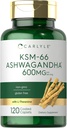 Carlyle KSM-66 Ashwagandha 600 mg | 120 Caplets | L-Theanine | Vegan, Non-GMO, Gluten Free