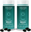 iwi life Brain Omega-3, 120 Softgels (60 Hizmet) , Vegan Plant-Based Algae Omega-3 with EPA + DHA, Focus, Memory and Mood Support Diyetary Supplement, Krill & Fish Oil Alternative, No Fishy Aftertaste