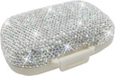 Bling Pill Case for Purse Tıp Vitamini Pocket Pill Case Round Medicine Organizer for Vitamin/Fish Oils/Supplement Travel Medicine Kit (8 Karşılaştırmalı Gümüş)