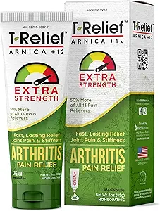 T-Relief Extra Strength Arthritis Cream Arnica +12 Pain Relieving Natural Medicines Help Soothe Soreness Stiffness Aches & Pains in Joints Naturally - 3 oz