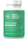 Right Health Nutra - 100% Pure Moringa 800mg - 60 κάψουλες - Συμπλήρωμα διατροφής για φωτεινότερη διάθεση, ενισχυμένη συγκέντρωση, και ενισχυμένη μνήμη - με βιταμίνες, ορυκτά, και Nourishing θρεπτικά συστατικά