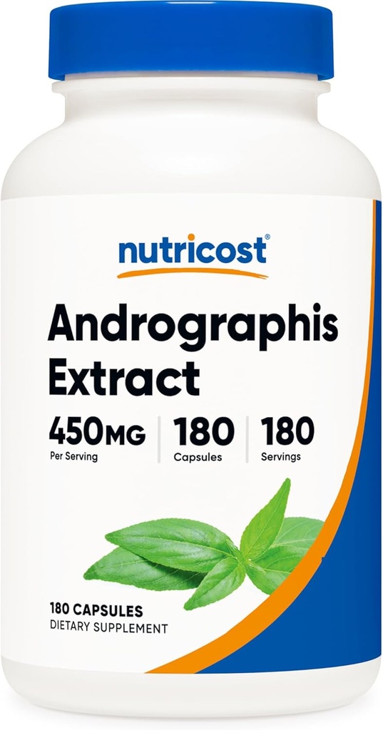 Nutricost Andrographis Extract 450mg, 180 κάψουλες χορτοφαγίας - Μη ΓΤΟ & Χωρίς γλουτένη