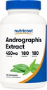 Nutricost Andrographis 450 mg, 180 Vegetarian Capsules - Non-GMO & Gluten Free
