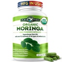 PURA VIDA MORINGA Capsules Single Origin Moringa Toz Organik. Pure Moringa Leaf. Energy, Metabolism, & Immune Support. 120ct. 500 mg Caps.