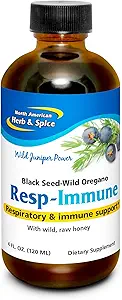 NORTH AMERICAN HERB & SPICE Resp-Immune - 4 oz - Respiratory & Immune Support - Black Seed, Oregano P73 Oil & Raw Honey - Mycellized for Optimal Abions - Non-GMO - 78 Servisler
