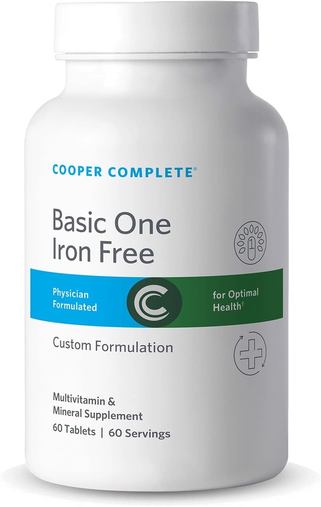 Cooper Tamam - Bir Gün Demir Olmadan Çok Atı - Günlük Multivitamin ve Mineral Supplement - Şişe başına 60 Günlük Tabletler. Pack of 1