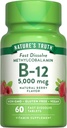 Nature's Truth B12 Vitamin 5000 mcg | 60 Tablets | Fast Dissolve Natural Berry Flavor | Vegan, Non-GMO & Gluten Free Supplement