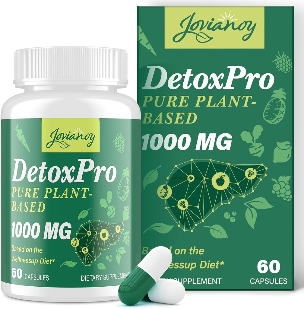 2000 MG Plant-Based Detox Cleanse – Natural Toxin Flush for Liver, Gut & Colon – Antioksi & Digestive Support – Zeolit Detox – Kadınlar ve Erkekler için Detox Kompleksi – 60 Capsules