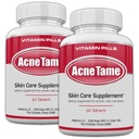 2 Pack- Clear Skin Supplements Pill- Tablets for Oily Skin Treatment, Spots, Blemishes, and Sebum Control for Women, Men, & Young