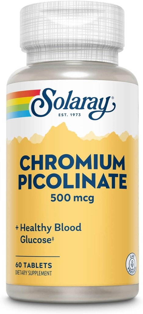 Solaray Chromium Picolinate Tablets, 500 mcg | 60 Count