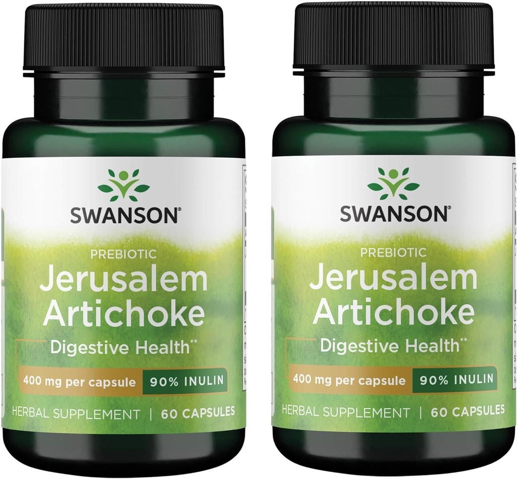 Swanson Prebiyotik Kudüs Artichoke - 90 Inulin 400 mg 60 Caps (2 Pack)