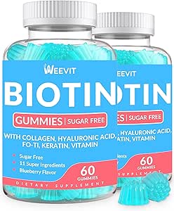 Χωρίς ζάχαρη Biotin Gummies, Biotin και Collagen Gummies με κερατίνη, Hyaluronic Acid for Women & Men 