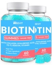 Χωρίς ζάχαρη Biotin Gummies, Biotin και Collagen Gummies με κερατίνη, Hyaluronic Acid for Women & Men 