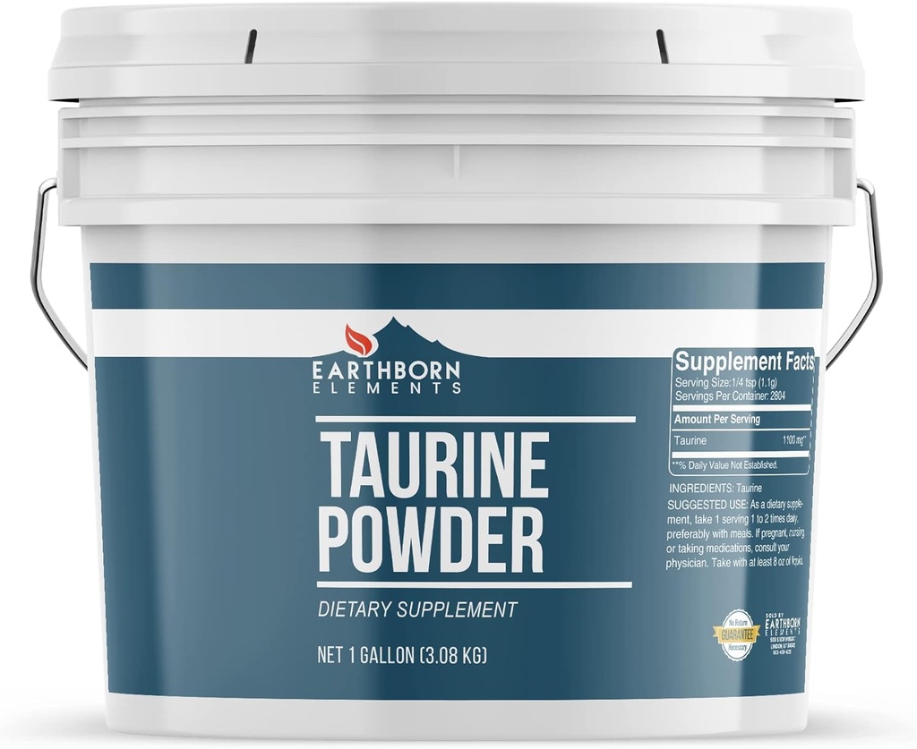 Earthborn Στοιχεία Taurin σκόνη 1 Gallon Bucket, συμπλήρωμα διατροφής, Δεν Πρόσθετα
