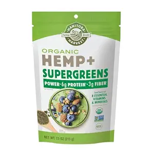 Manitoba Harvest Organik Hemp & Supergreens Toz, 7.5 oz, Yeşil Superfood Toz, hizmet başına 6g, Vegan, Non-GMO Projesi Doğrulanmış, Ambalaj Vary