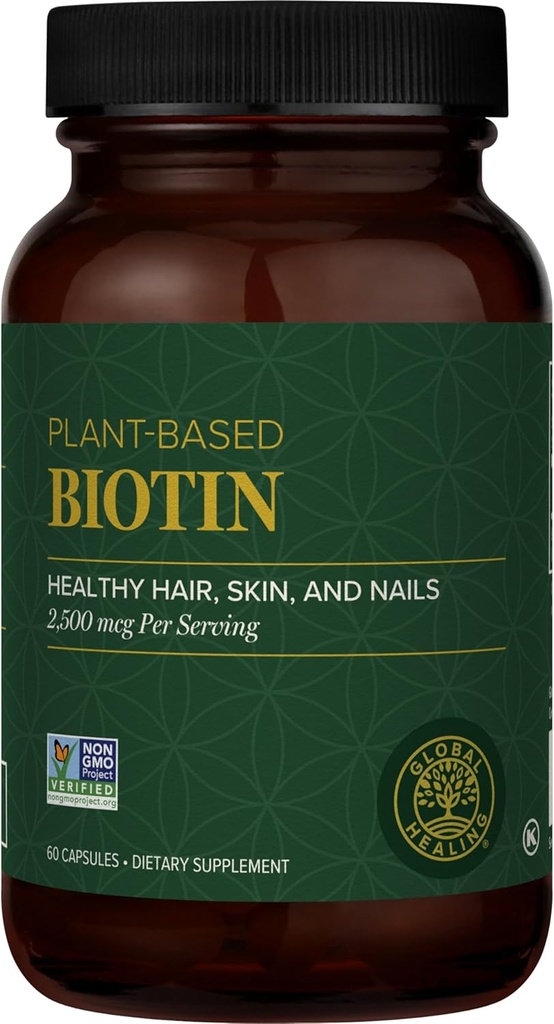 Global Healing Center - Biotin (Vitamin B7) Saç Büyüme Tamam Vitaminleri için Biotin, Supports Radiant Skin ve Güçlü Nails, Saç Vitaminleri Kadınlar ve Erkekler için Daha Fazlası