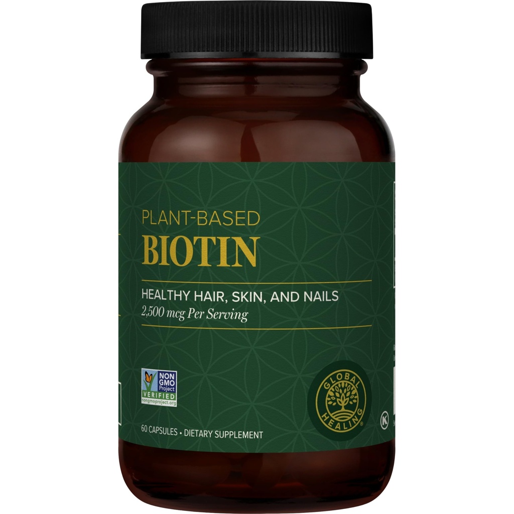 Global Healing Center - Biotin (Vitamin B7) Saç Büyüme Tamam Vitaminleri için Biotin, Supports Radiant Skin ve Güçlü Nails, Saç Vitaminleri Kadınlar ve Erkekler için Daha Fazlası