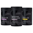Spor Araştırma Vegan Biotin 10.00063 with Coconut Oil, Evening Primrose Supplement from Cold Pressed Oil and Plant Based Vitamin K2 MK7 + Vegan D3 5000iuu
