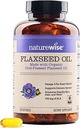 NatureWise Flaxseed Oil 1200 mg, Fish Free Omega 3 6 9 with 720 mg ALA, Diyeter Supplement for Heart Health Support - Organik, Cold Pressed, Non-GMO - 120 Softgels[4-Month Supply]