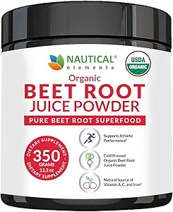 Organik Arıt Juice Toz - 20:1 Yoğunlaştırma Arıt Toz Organik - Circulation Support - Nitrik Oksit'de Zengin - Cold-Pressed 100 Beet Root Toz Supplement- 12.3oz