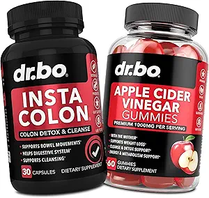 Cleanser του παχέος εντέρου Detox & ACV Apple Cider Vinegar Gummies - 15 ημέρα Cleanse χάπια Poop Flush & ACV Gummies Συμπληρώματα - Bowel Movement Συμπληρώματα για Intestinal Stomach Bloating Gut Υποστήριξη