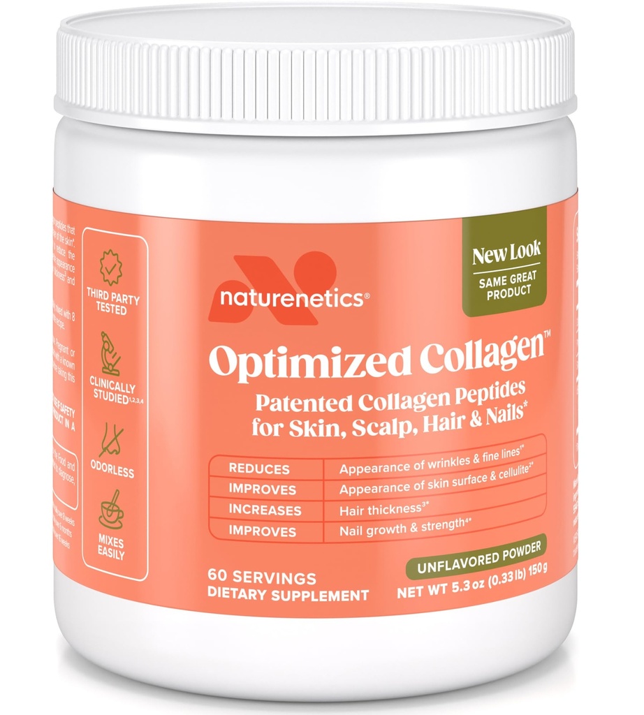 Doğa Saçları, Skin & Nails Collagen Peptides – Skin Hydration & Hair Strength – Bio available Hydrolyzed Collagen – Unflavored, Easy to Mix – Paleo & Keto-Friendly – 60 Hizmetler*
