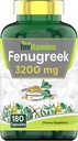 Tnvitamins Fenugreek Capsules: 3200 mg - 180 Capsules | Erkekler ve Kadınlar için Fenugreek Tohum Toz Ekstraksiyon | ABD'de Yapılacaklar!