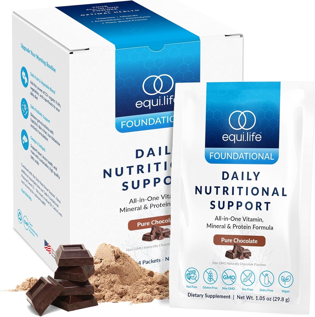 Günlük Beslenme Desteği, All-in-One Multivitamin Mealchange, Pure Chocolate Flavor, 15G Plant Protein, Supports General Wellness Including Energy, Digestion, & Skin, 14 Packets