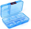 Pill Organizer, Portre Pill Akrilik,9 bölüm Moisture-Proof Pill Box for Purse Vitamins, Tıp, Fish Oil,Travel Pill Organizer (Mavi)