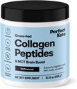 Mükemmel Keto Collagen Hydro Protein Tozu MCT Oil, Hydrolyzed Collagen, Tip I & III Supplement, Gluten Free, Grass Fed, Low Carb, Keto Coffee Creamer, Women & Men için Collagen, Unflavored