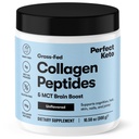 Perfect Keto Collagen Peptides Protein Peptides σε σκόνη με MCT Oil, Hydrolyzed Collagen, Type I & III Supplement, Gluten Free, Grass Fed, Low Carb, Keto Coffee Creamer, Collagen για γυναίκες & άνδρες, Χωρίς γεύση