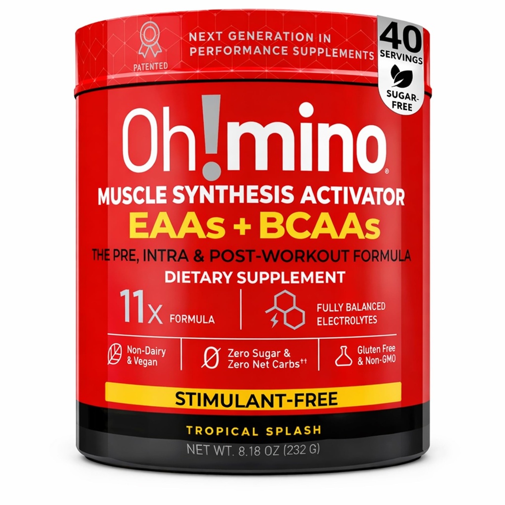 Ω!μίνο Essential Amino Acids συμπλήρωμα. Τροπική σκόνη χωρίς διεγερτικό. Και οι 9 ΕΑΑ, BCAAs και το τέλειο Amino για τις προπονήσεις, Amino Energy, και να οικοδομήσουμε τους μυς, και να ανακτήσουμε πιο γρήγορα.