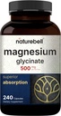 NatureBell Magnezyum Glycinate Capsules 500 mg & Vitamin B Kompleksi Kadınlar için 240 Veggie Capsules Paket | Chelated & Purified Mineral | Immune, Energy & Prenatal Support