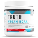Gerçek Beslenme Vegan BCAA Toz- 2:1 Doğal BCAA'lar Enerji, Kas Binası için Toz Asits Tozu, Post Workout Recovery (Red Raspberry, 30 Hizmet)