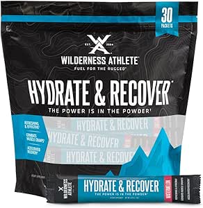 Wilderness Athlete - Hydrate & Recover | Sıvı Hydration Packets Electrolyte Drink Mix - Recover Faster with Bcaas - 30 Single Service Hydrate Packets (Watermelon)