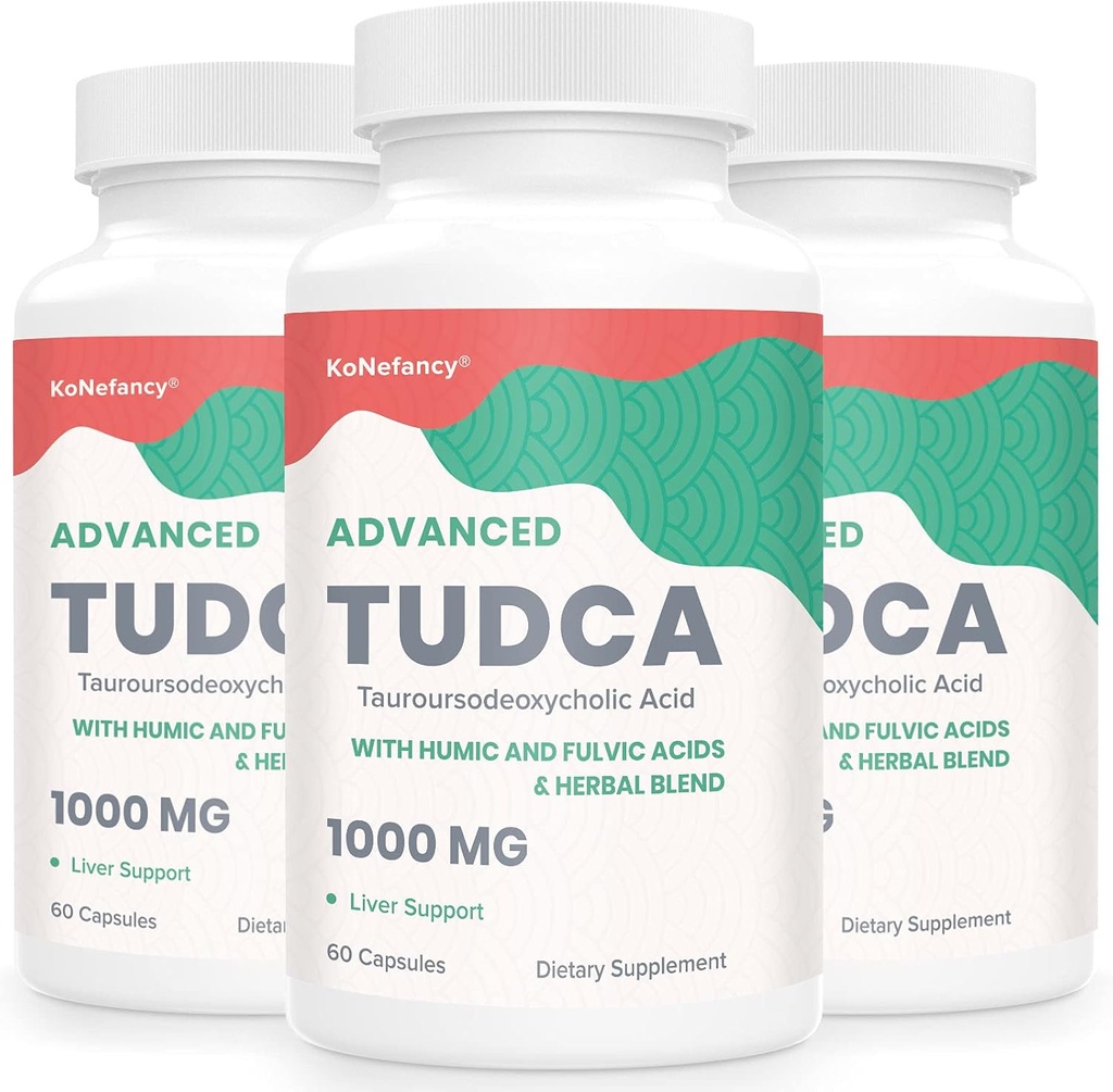TUDCA συμπληρώματα ήπατος 1000mg - 180 κάψουλες Vegan, Milk Thittle βοτανική ανάμειξη με Fulvic και Humic Acid για το συκώτι, δυσπεψία υγεία