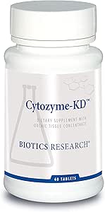 Biotics Research Cytozyme KD Neonatal Kidney, Renal Health, Heart Health, SOD, Catalase, Potent Anti Activity, 60 Tabletler