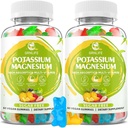 Συμπληρώματα Μαγνησίου Κάλιο Gummies, Κάλιο Gummies για ενήλικες παιδιά, Υψηλής Απορρόφησης Μαγνήσιο Γλυκινικό για Κνήμες Πόδι & Ανοσολογική Υγεία, Χωρίς ζάχαρη, Vegan Μικτές Γεύσεις, 120 Count