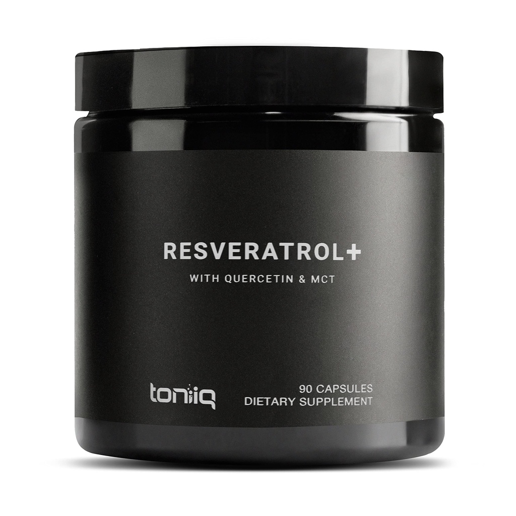 Toniiq 1600mg Resveratrol Blend - Ultra High Purity and 3rd Party Tested - with MCT Oil for Added Bioavailability - Optimal NAD Supplement