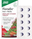 Floradix Demir Tabletleri - B Vitaminleri ile Demir Supplement, Folic Asit, C & More - Enerji Desteği - Vejetaryen & Gluten-Free - 80 Tablet (80 Hizmet)