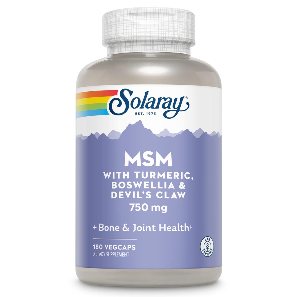 Solaray MSM Capsules, 750 mg, 180 Kont