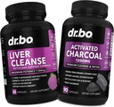 Liver Cleanse & Aktif Charcoal Capsules - Artichoke ile Liver Health Pills, Berberine, Turmeric Herbs - Stomach Gas ve Bloating Support için 1200 mg Organik Coconut Charcoal Pills
