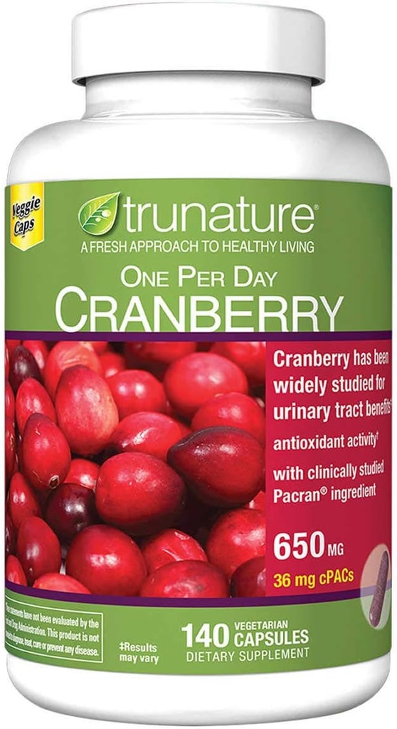 trunature Cranberry 650 mg, 140 κάψουλες χορτοφάγων (2 Συσκευασία)