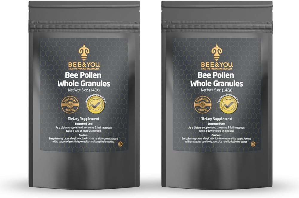 Bee and You - 100% Φυσική & Ακατέργαστη Μέλισσα Γύρη Κόκκοι, Συμπληρώματα Μέλισσας Γύρη, Φυσικό Superfood, Αμινοξέα, Αντιοξειδωτικά, Ένζυμα, Βιταμίνη Β, Παλαιό, Κέτο, Χωρίς Γλουτένη, Ενήλικες 
