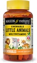 MASON NATURAL Chewable Little Animals Multivitamins for Kids - Παιδική καθημερινή πολυβιταμίνη με βιταμίνη Α, C, D, B1, B2, B3, B6, B12, και Folate - 60 Ζωικά Μασώμενα δισκία