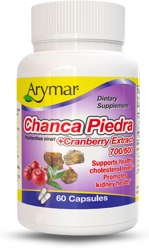 Arymar Chanca Piedra with Cranberry – Herbal Support for Urinary Wellness & Kidney Function (60 Capsules)